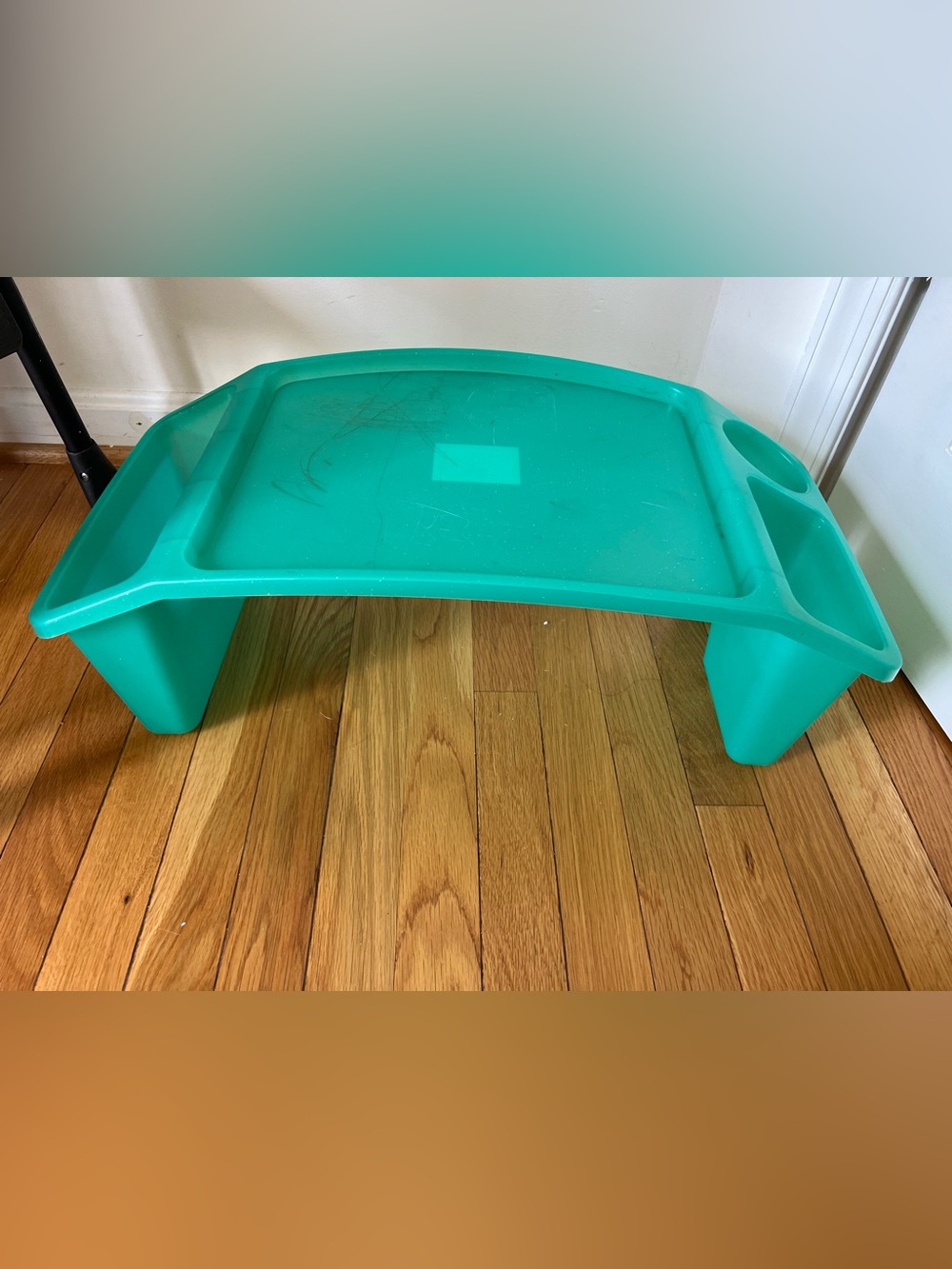 Kids Portable lap desk Activity Tray - Teal glitter